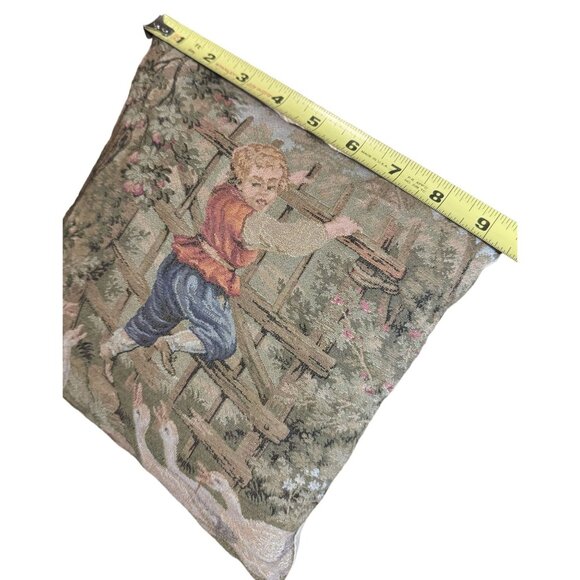 Vintage French Country Tapestry Throw Pillows Set of 3 Country Life Handmade - Picture 11 of 16